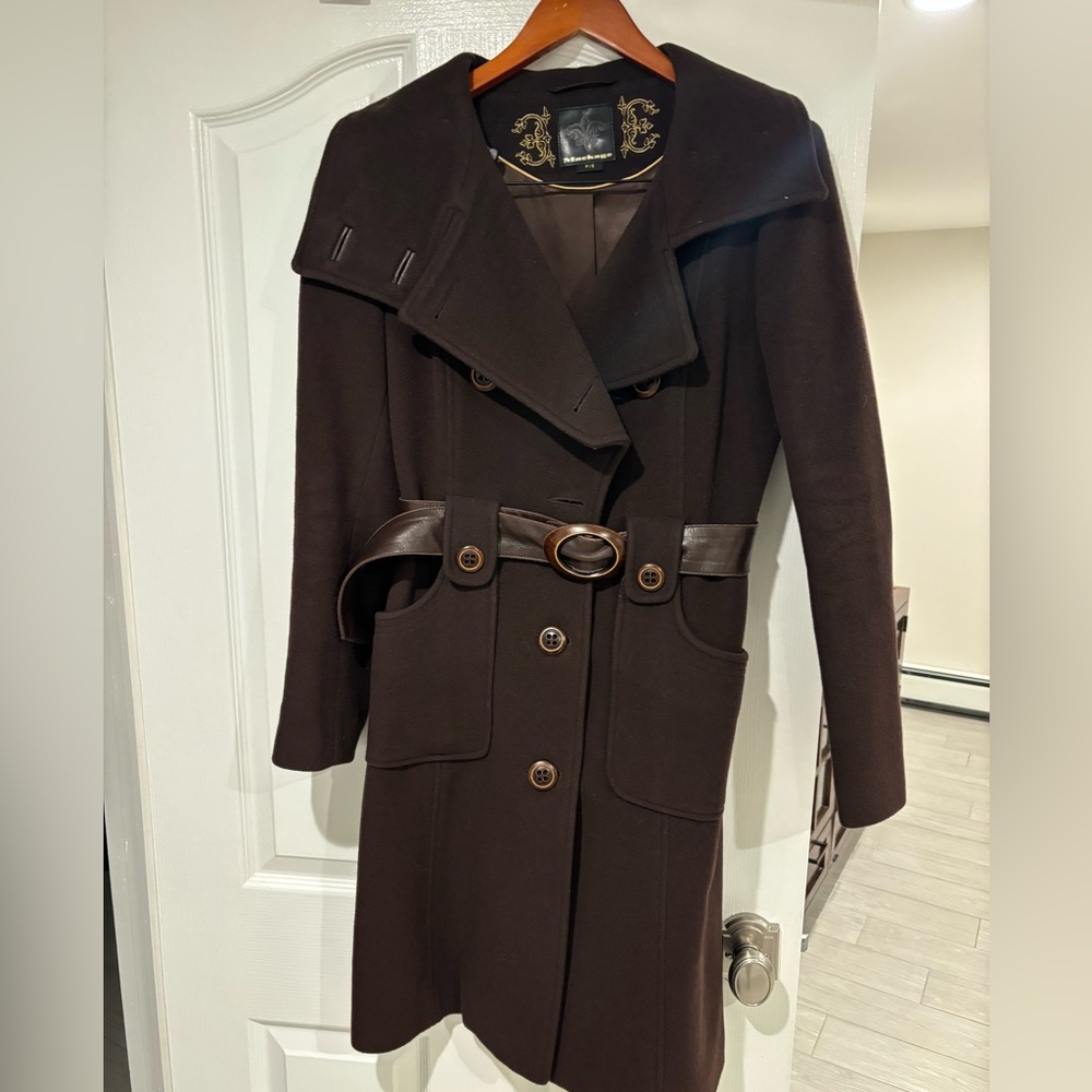Mackage brown wool coat